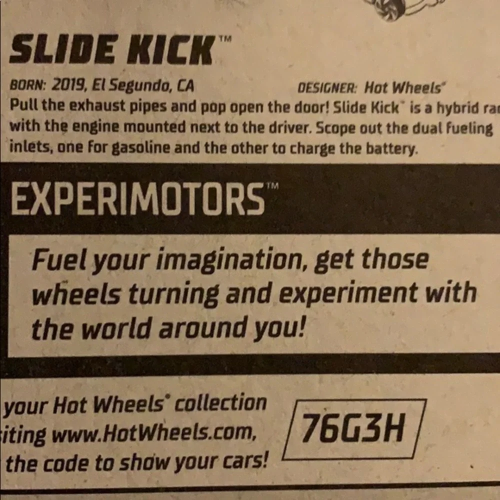 Hot Wheels 2019 Slide Kick Experimotors 144/250